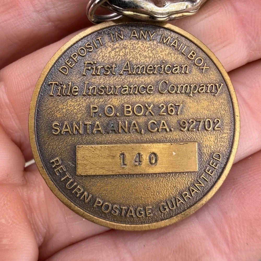 Vintage First American‎ Title Insurance Company Keychain Brass